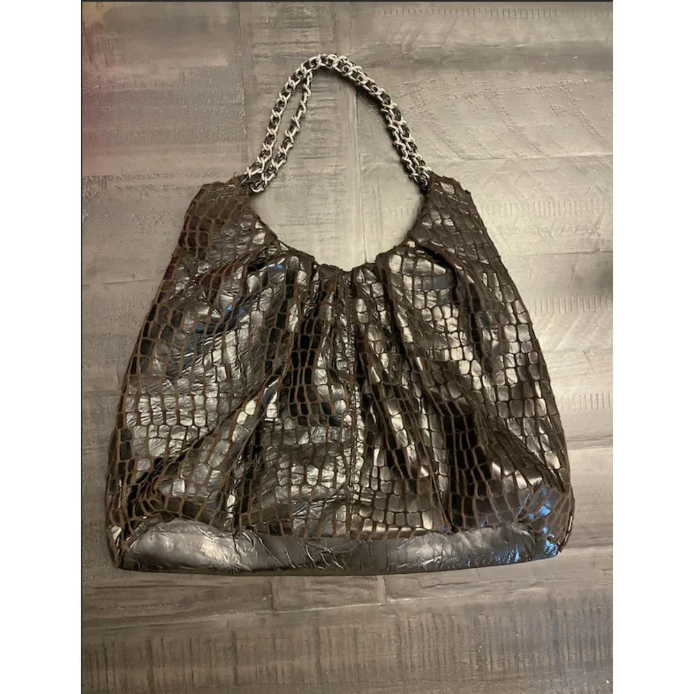 Hobo Faux Leather Chain Straps Bag